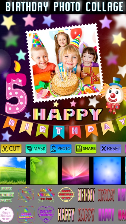 Birthday Photo Collage and Stickers