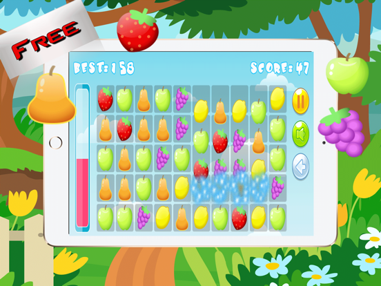 Fruit Shoot Match 3 Puzzle Games - Magic board relaxing game learning for kids 5 year old free iPad screenshot