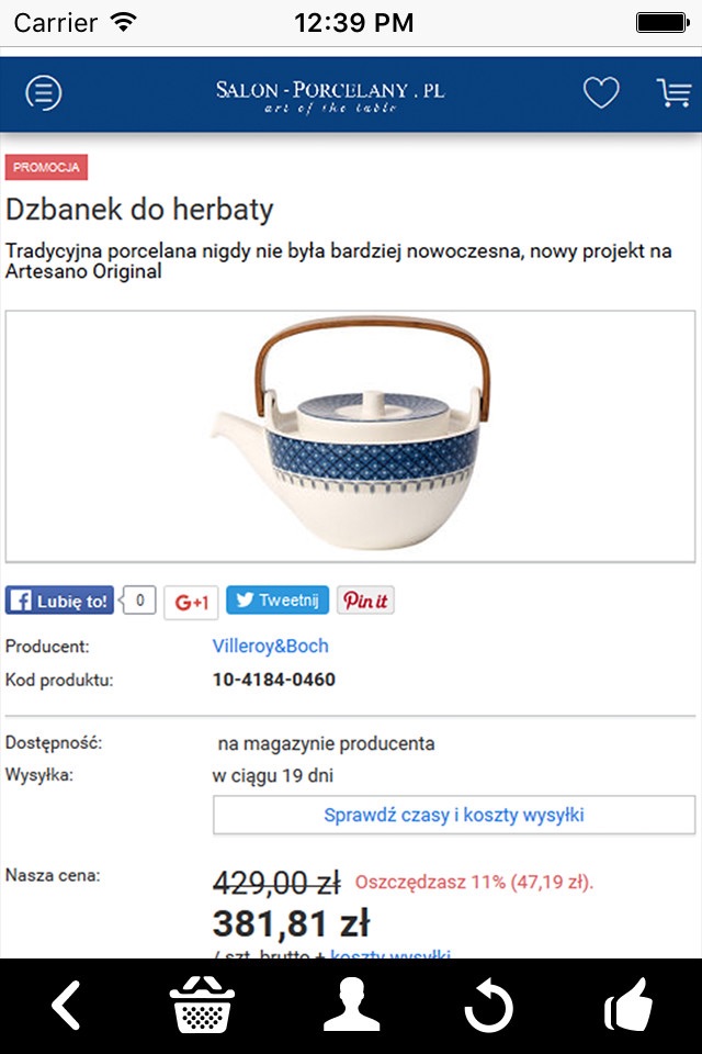 Salon Porcelany e-shop screenshot 4