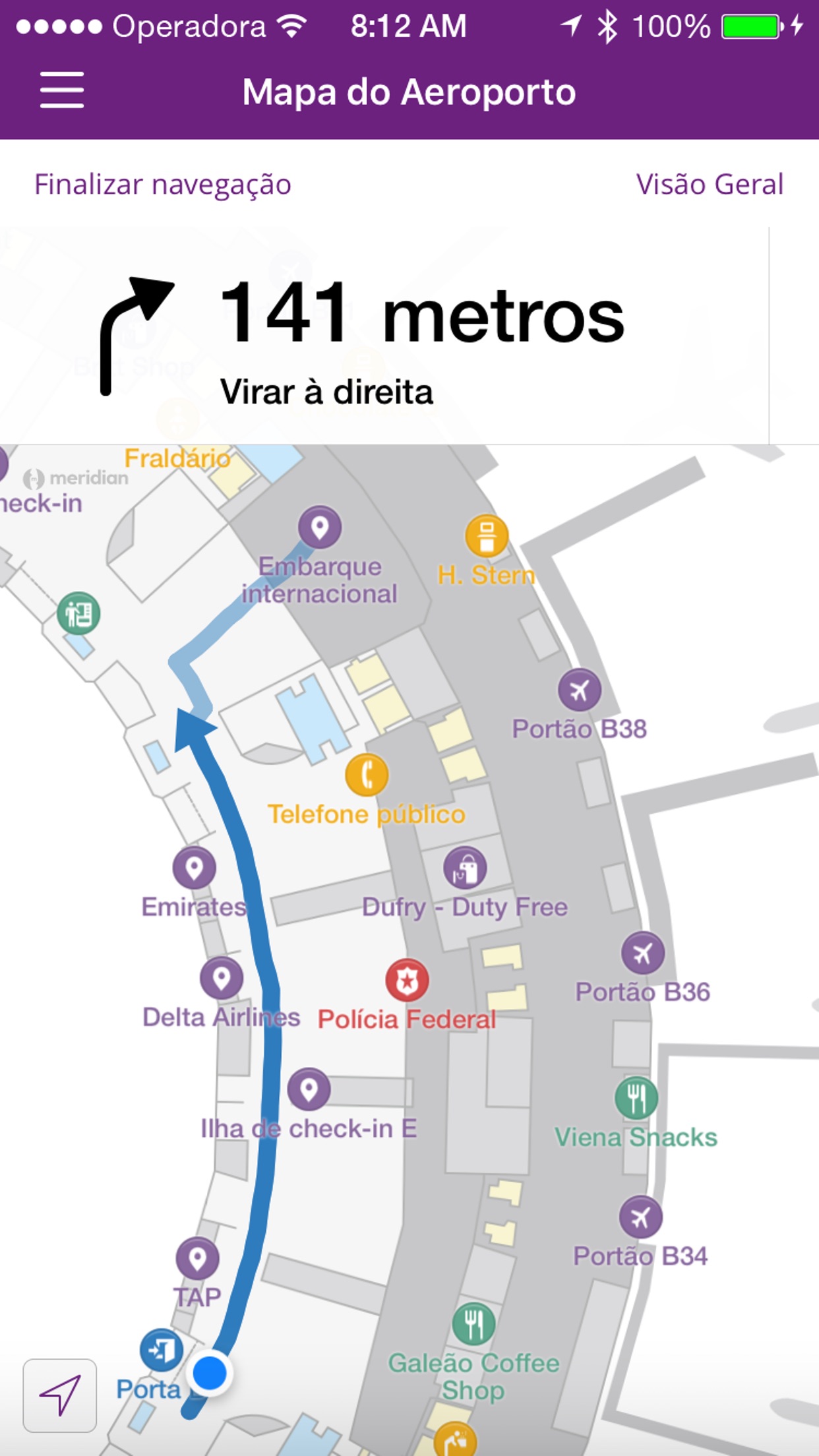Screenshot do app RIOgaleão