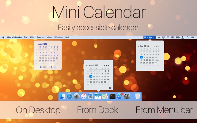 Mini Calendar on the Mac App Store