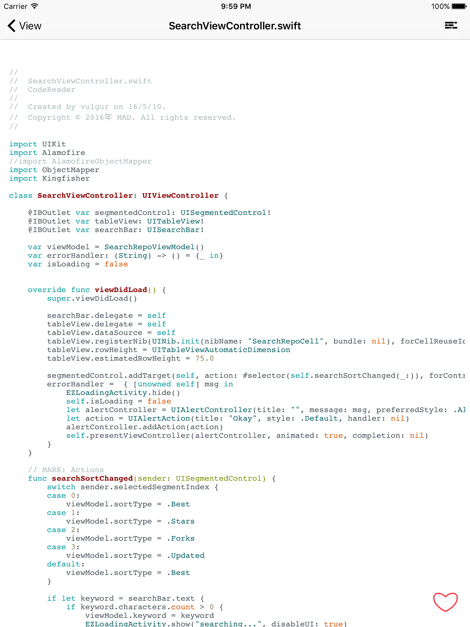 Sources - Simple code viewer for Github
