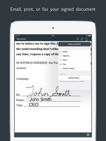 Sign by JotNot - fill and sign PDF form or sign PDF document iPad screenshot 4 - Business app