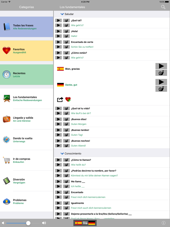 Screenshot #4 pour Spanish / German Talking Phrasebook Translator Dictionary - Multiphrasebook