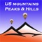 US Mountains, peaks and hills in augmented reality