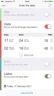 Schengen Calculator iphone resimleri 4