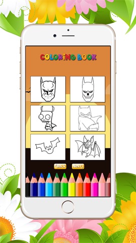 バットぬりえは：、子供のための無料ゲームを着色し、バットの男を描くことを学びますのおすすめ画像3