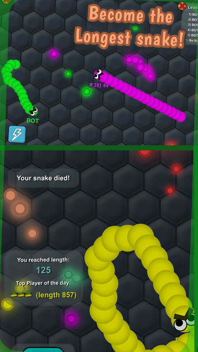 Slimy .IO: Snake Snither MMO -Run, Eat Color Dotのおすすめ画像3