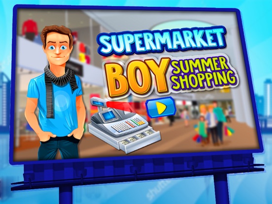 Supermarket Boy Summer Shopping Mall - A grocery Store & Cash Register game iPad screenshot