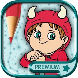 Educational Coloring book - Connect the dots then paint the drawings with magic marker Premium