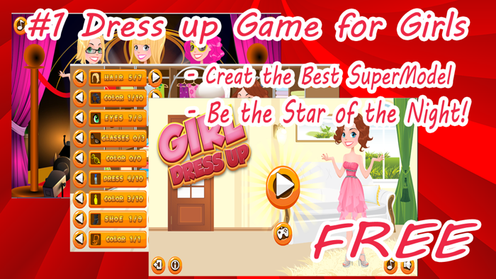 1 Fashion Dress Up Red CarPet Makeover Girls Games