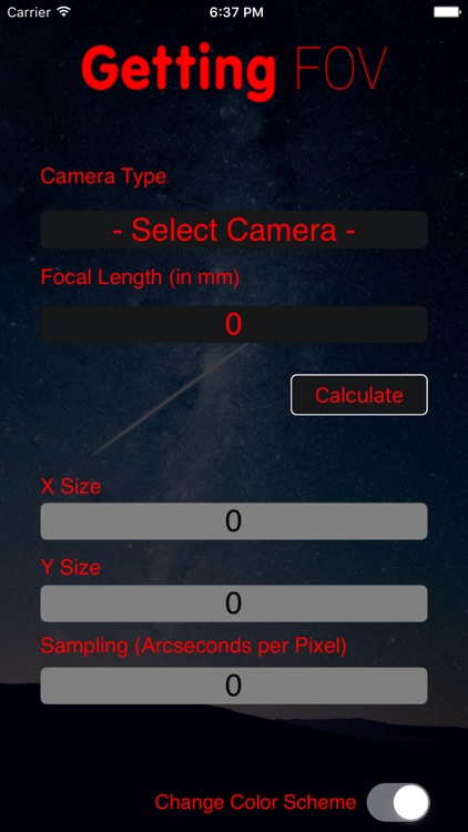 Getting FOV Calculator