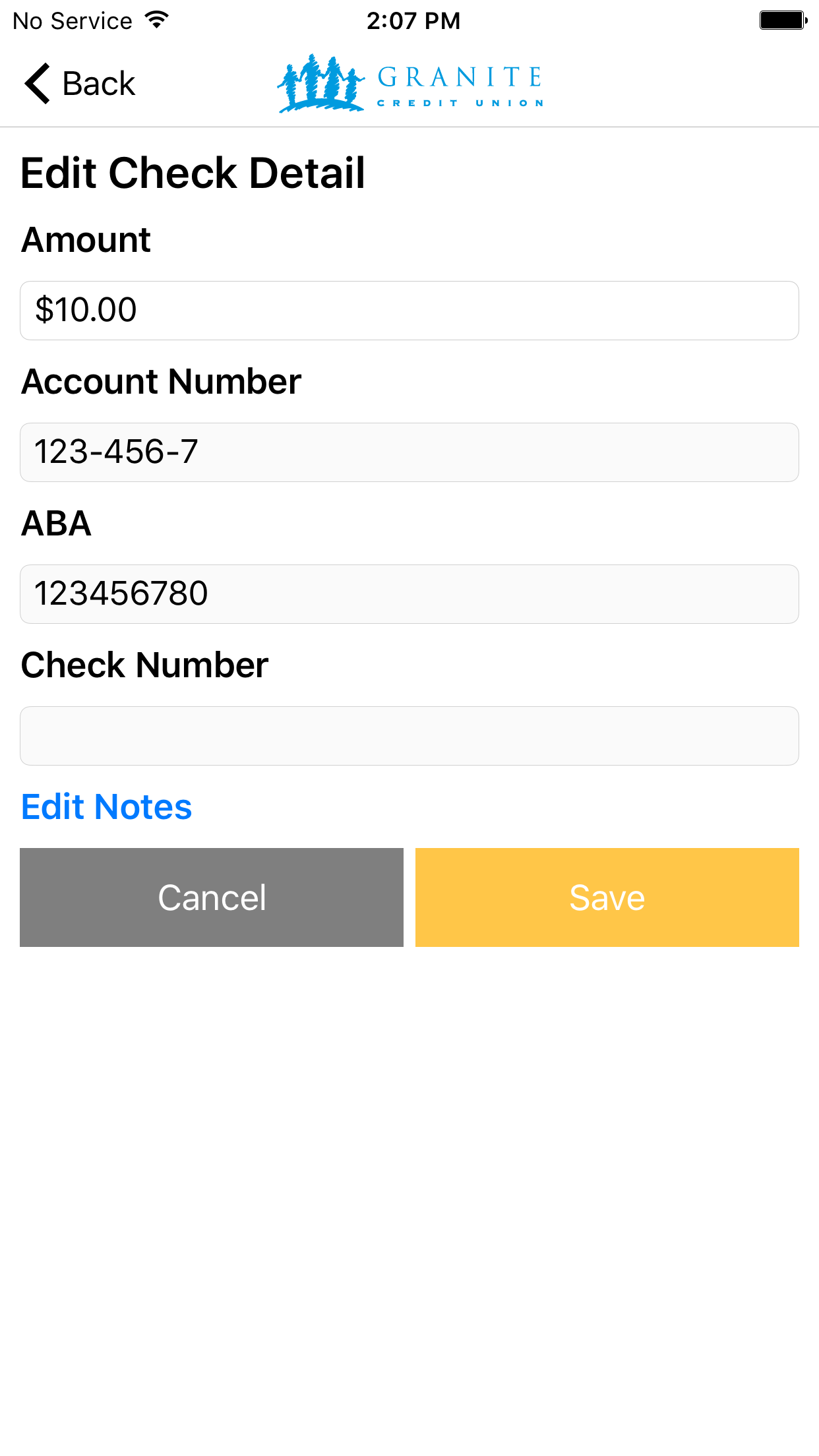 Granite Credit Union Mobile Deposit (Business)
