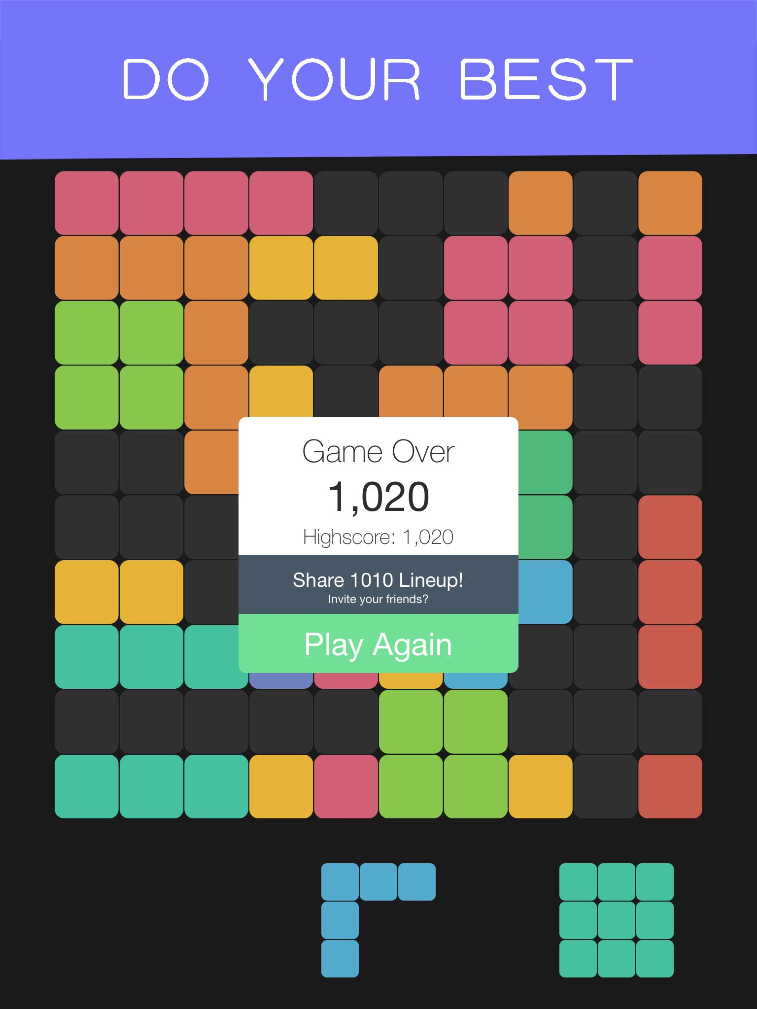 1010 Block Lineup Puzzle for 10 10 Tetris cube! screenshot 8