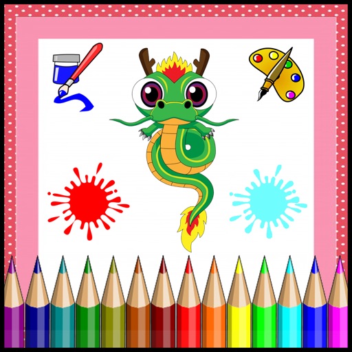 Coloring Book Dragon Game Kid Fun And Education Icon