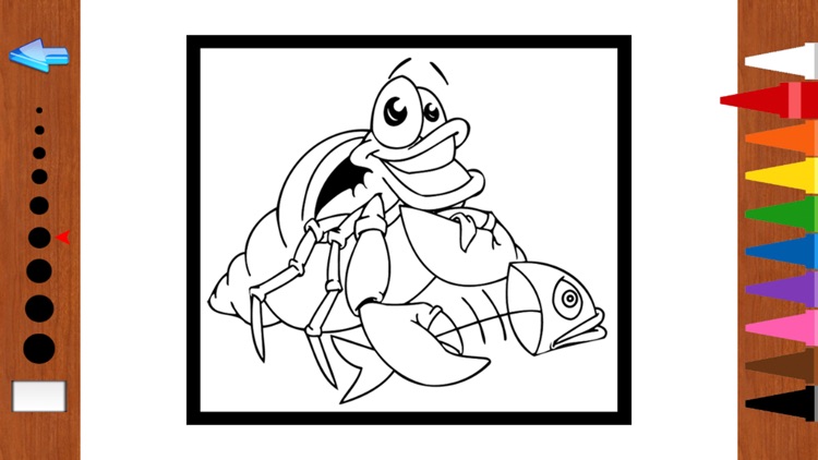 Kids Coloring Book - Sketch Cartoon Sea Animal Painting for Fun