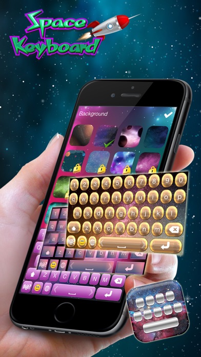 Screenshot #2 pour L'espace clavier gratuit - Galaxie et étoile personnalisé thèmes avec belles polices pour iPhone