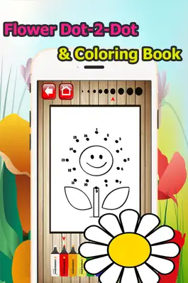 Game screenshot Flower Dot to Dot Coloring Book for Kids Grade 1-6: connect dots coloring pages preschool learning games apk