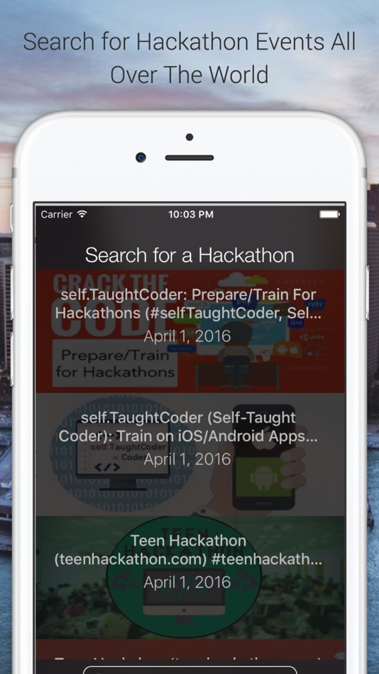 #2. Hackathons - Search Local and Global Hackathons (iOS) 来自: Guled Ahmed