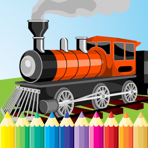 Train Coloring Book For Kid - Vehicle drawing free game, Paint and color good games HD icon