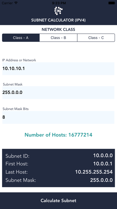 Screenshot #1 pour Subnet Calculator - IPv4