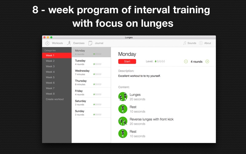 Screenshot #1 pour Lunges - trainings for leg