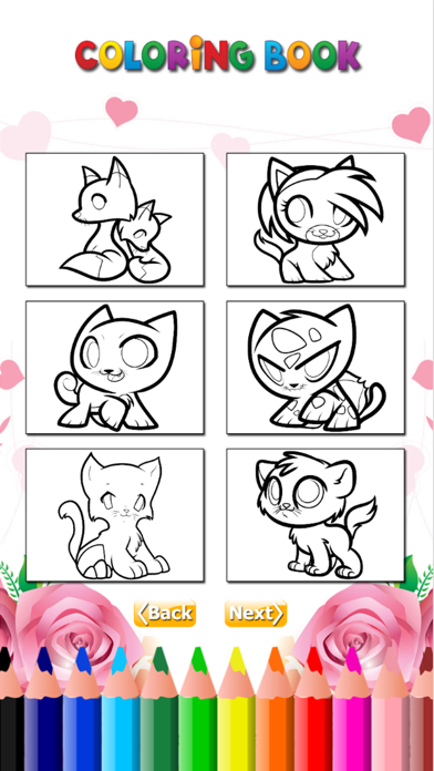 The Kitten Coloring Book HD: Learn to color and draw a kitten, Free games for children iPhone screenshot