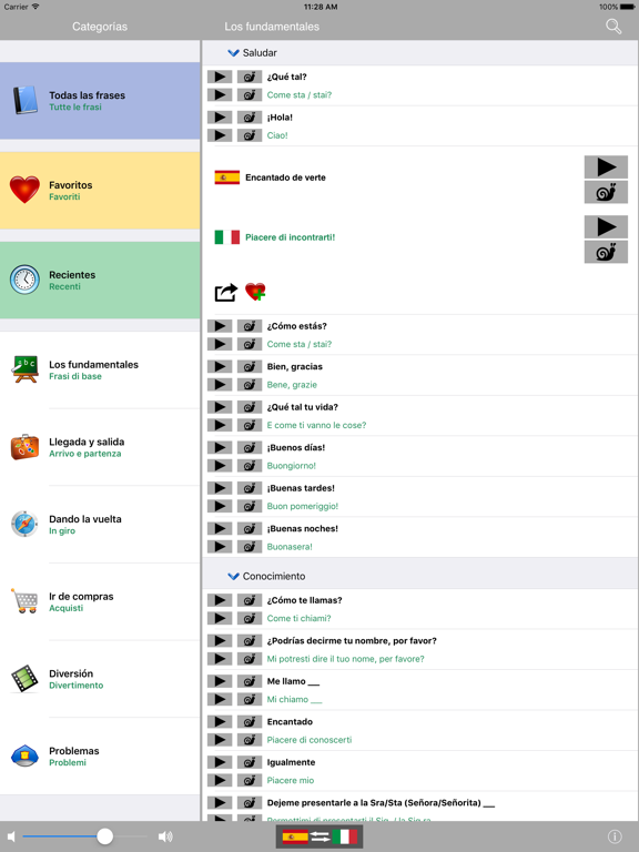 Screenshot #4 pour Spanish / Italian Talking Phrasebook Translator Dictionary - Multiphrasebook