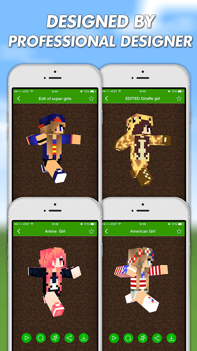 Girls Skins For Minecraft PE Pocket Edition and Minecraft PC