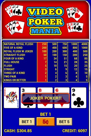 Video Poker Mania - FREE Classic Vegas Video Games screenshot 2