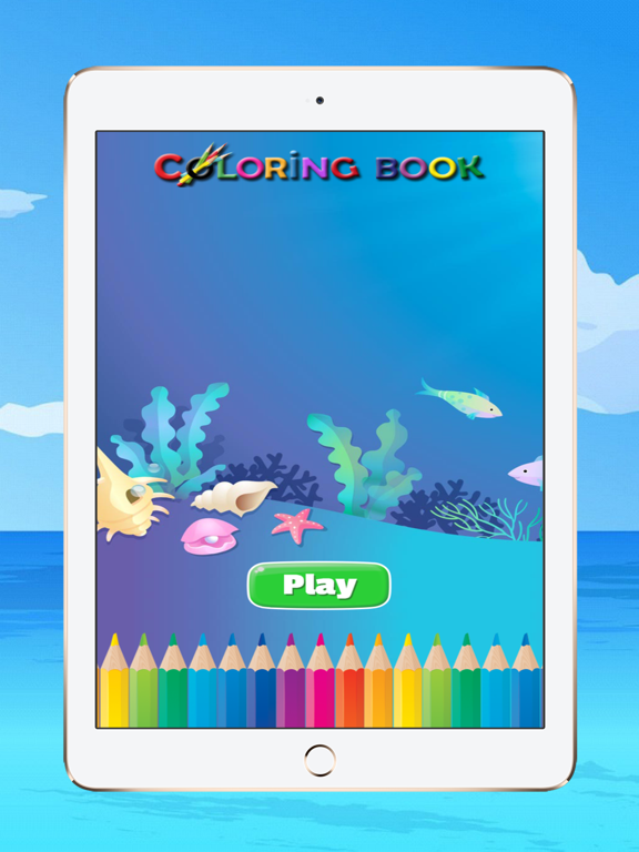 Fish Coloring Book for Children : Learn to color a dolphin, shark, whale, squid and more