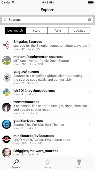 Screenshot #1 pour Sources - Simple code viewer for Github