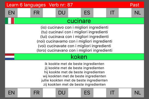 Learn 6 languages simultaneously using verbs free version screenshot 3