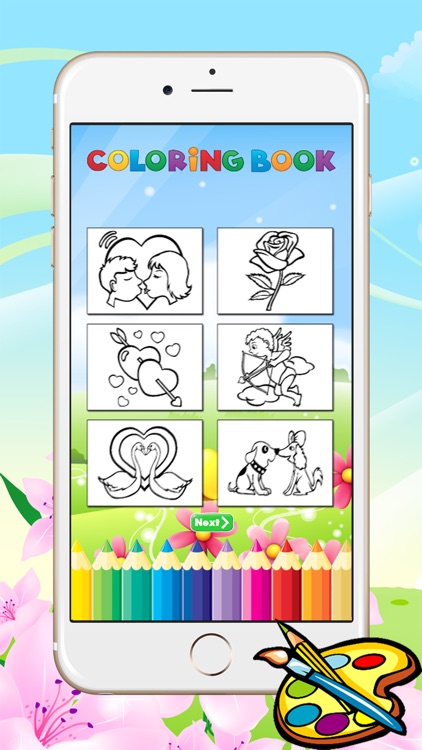 Valentine Day Coloring Book - All In 1 Drawing, Paint And Color Games HD For Good Kid screenshot-4