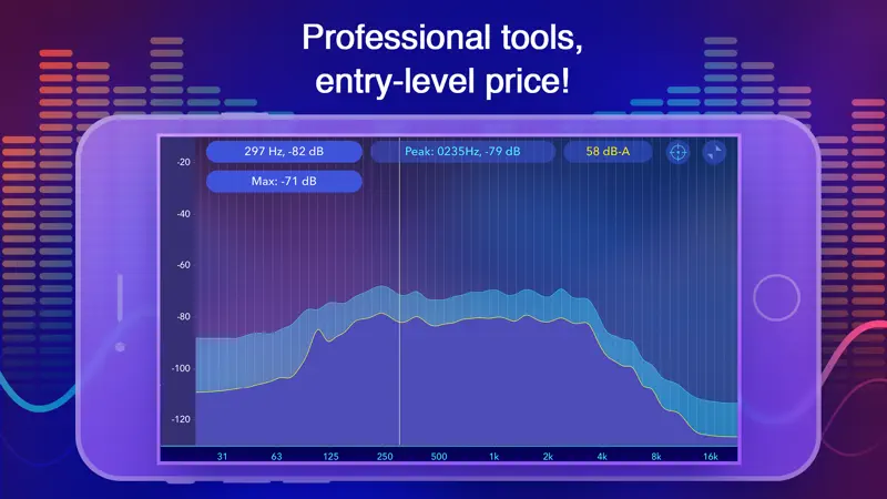 Octave Band Real Time Frequency Analyzer and Sound Level Meter screenshot 4 of 5