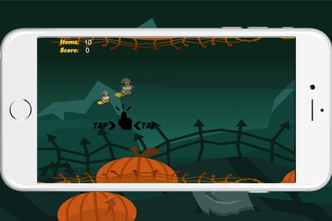 フロッピー魔女ハロウィーンの夜に魔法のほうきによって飛ぶことを学ぶ - タップタップゲームのおすすめ画像2