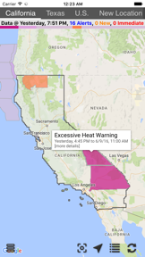 Weather Watches, Warnings and Advisories screenshot