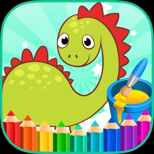 Coloring Book Animals Dinosaur Icon