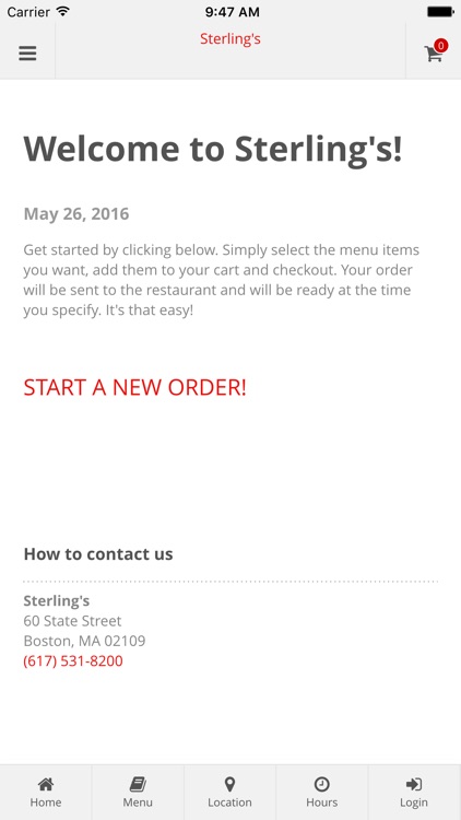 Sterling's Online Ordering