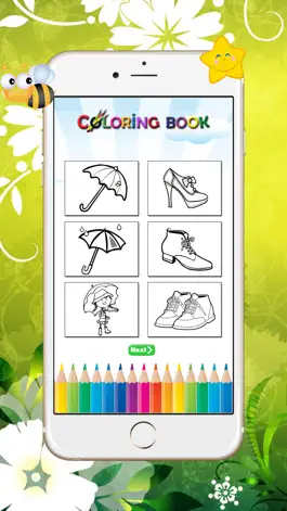 Game screenshot umbrella coloring book  free games foe kids : learn to paint umbrellas and shoes. hack