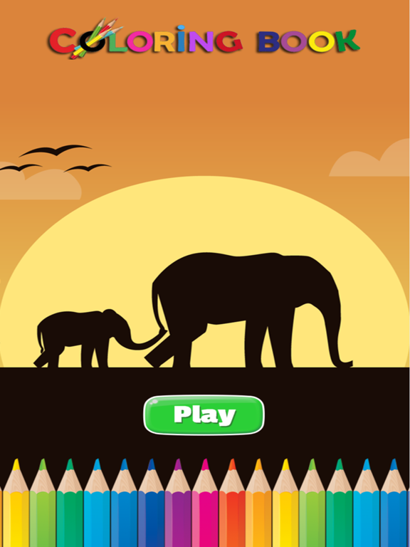 elephant coloring book for kids : learn to paint elephants and mammoth iPad screenshot