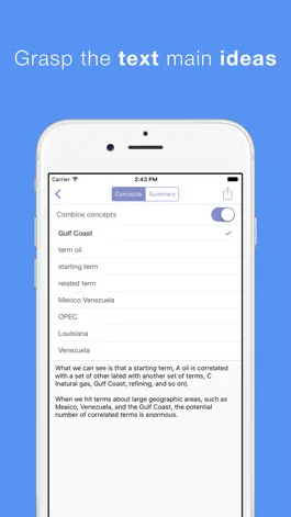 Game screenshot Conceptmeister Free - document summarizer and, concepts extractor apk