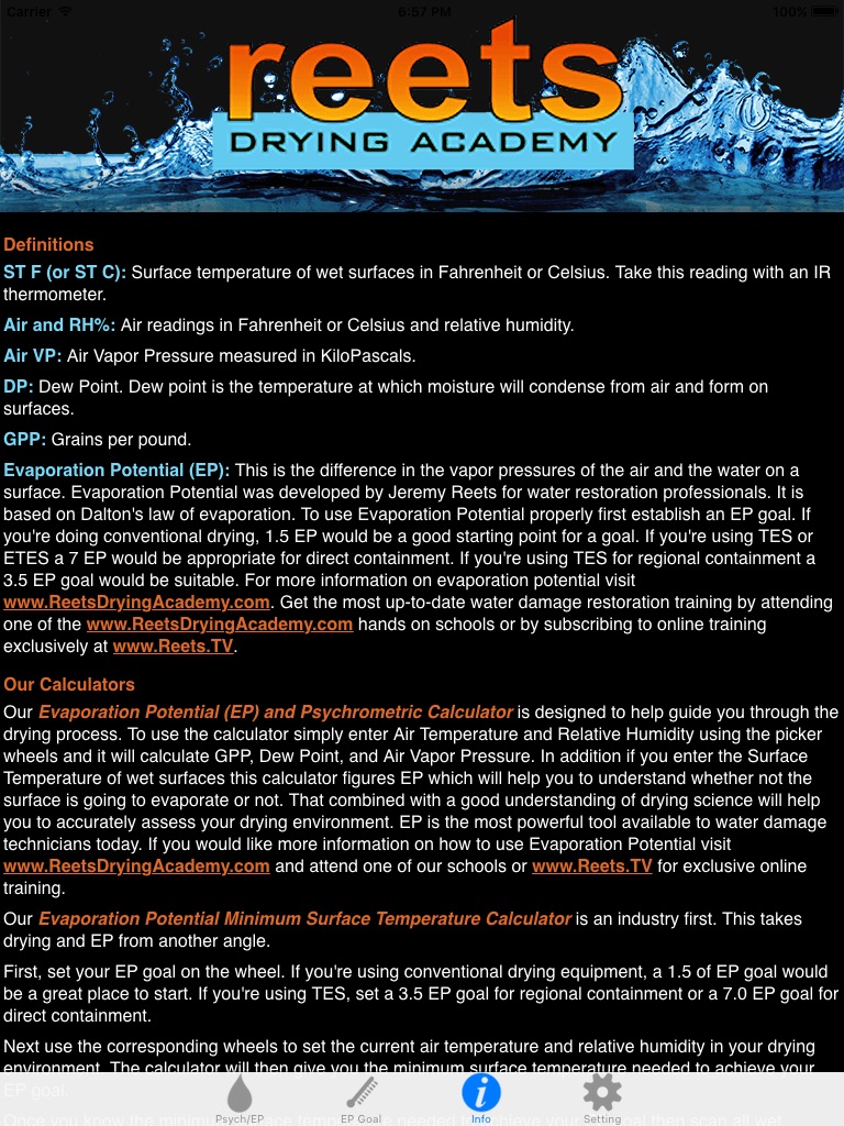 ReetsDryCalc-iPad - Reets Drying Psychrometric screenshot 4