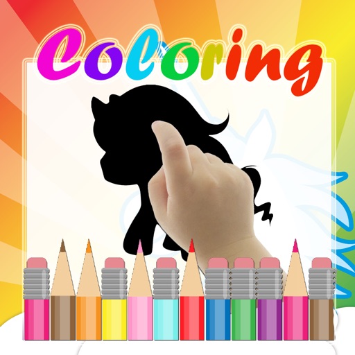 Kids Coloring Book Unicorn Cartoon Icon