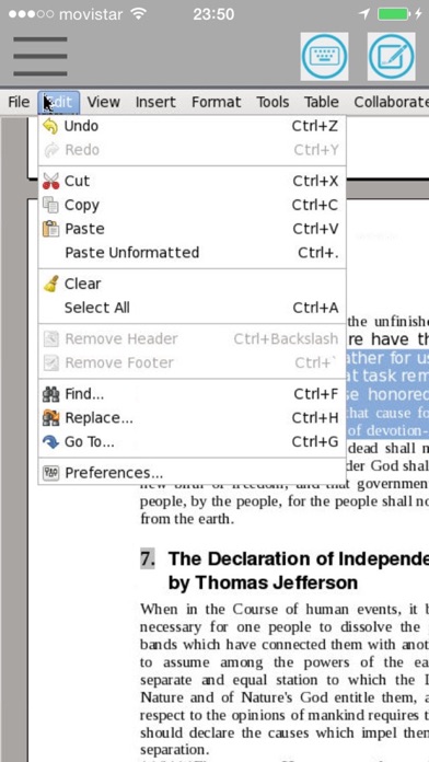 Screenshot #1 pour DocsOpen Docs Editor w AbiWord