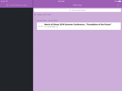 Скриншот из March of Dimes Conference App