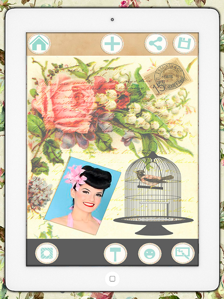 Vintage photo collage editor - frames and stickers screenshot 10