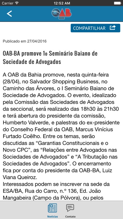 Notícias da OAB Bahia