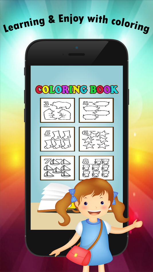 #3. 123 Coloring Book for children age 1-10: Learn to write and color numbers with each coloring pages game free (iOS) โดย: Pisit Rojananukulpong