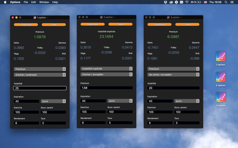 Screenshot #2 pour Options - calculateur d'option :  le modèle de Black-Scholes